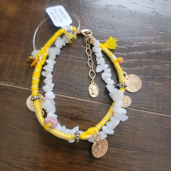 Free People Ariana Ost Anklet Layered Seashells Beach Summer Boho Hippie Y2K - Picture 3 of 3